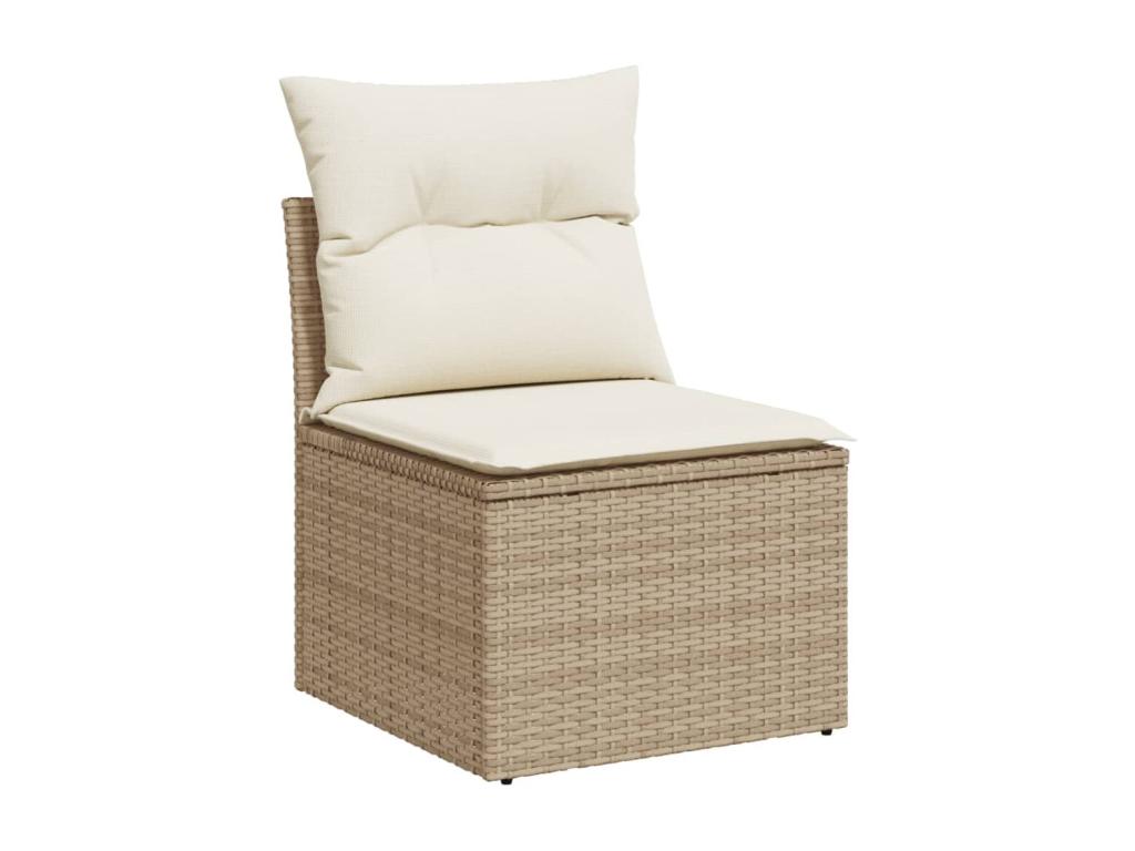12-piece beige resin wicker garden furniture set with cushions OLYN46076