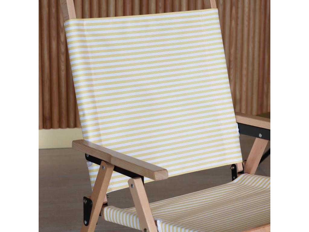 Dormeva - Beach Parasol and 2 Chairs Set in Yellow Polyester and Beech Wood Playa PWQJ66846