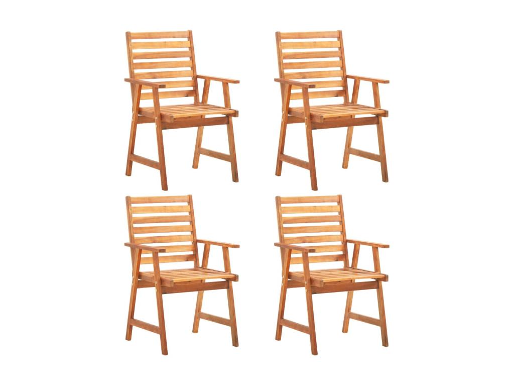 Zensova 5-piece garden dining set, solid wood, 4 MICC46916