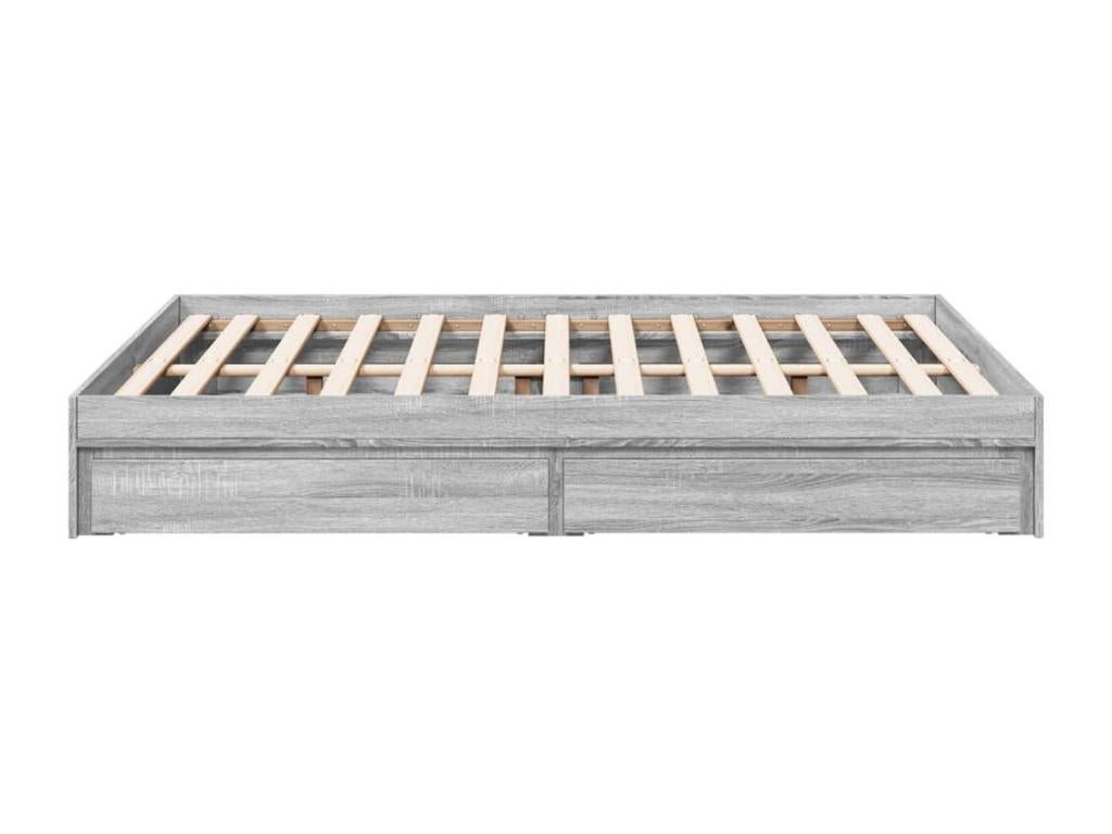 Dormeva grey bed frame and drawers 120x200cm engineered wood BHUX73802