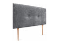 Dormeva Plain Corduroy Headboard with Buttons 135x105 with Bed Legs 120/135/140 - Dark Grey VTNK80816