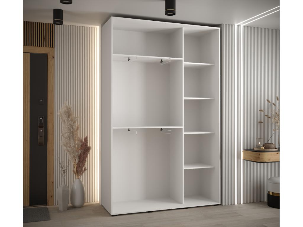 Dormeva 7 Sliding Door Wardrobe 235.2/150/45 3 Doors White/White/Silver FVKL84558