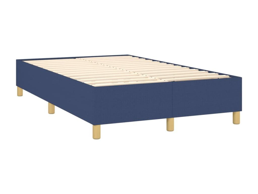 Upholstered bed base with mattress, blue, 120x200 cm, fabric DUNF15181