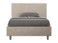 Dormeva JTFP96816 Single Bed (1.5 person) without slatted base, upholstered in sand-colored microfiber