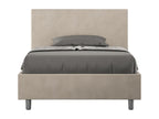 Dormeva JTFP96816 Single Bed (1.5 person) without slatted base, upholstered in sand-colored microfiber