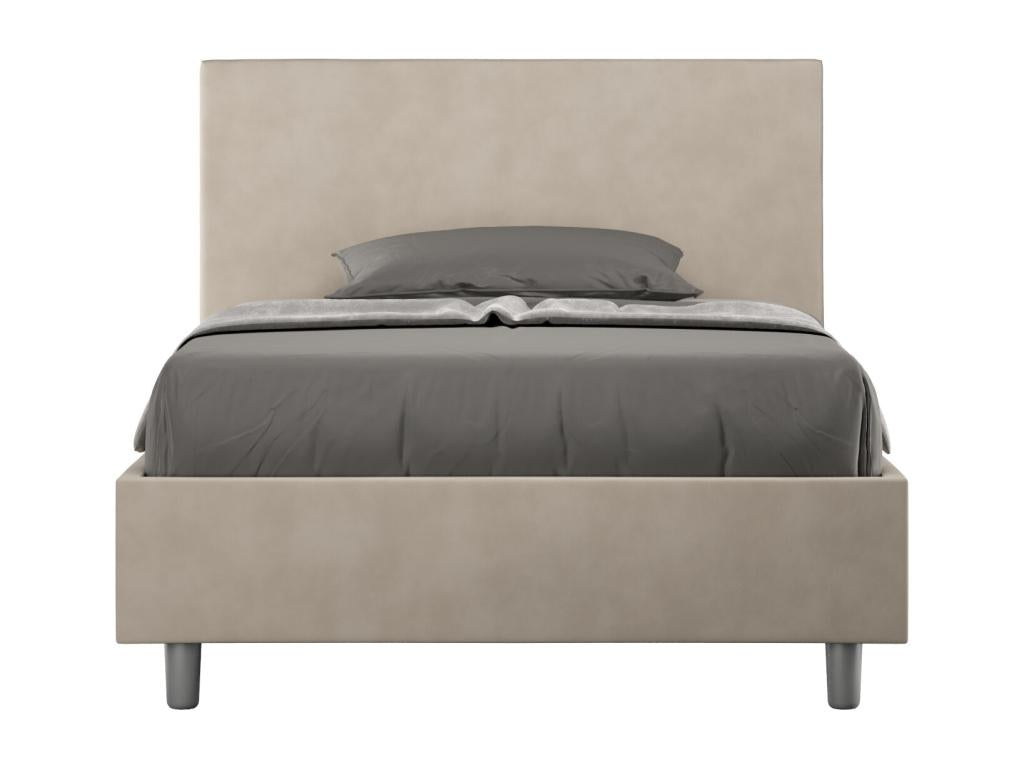 Dormeva JTFP96816 Single Bed (1.5 person) without slatted base, upholstered in sand-colored microfiber
