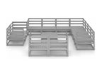 12-piece garden furniture set, grey solid pine wood AALI39979