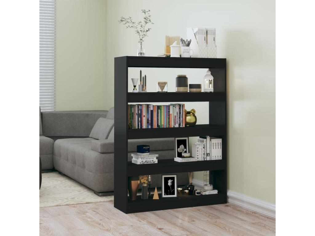 Black Bookshelf/Room Divider 100x30x135 cm WNEH93524