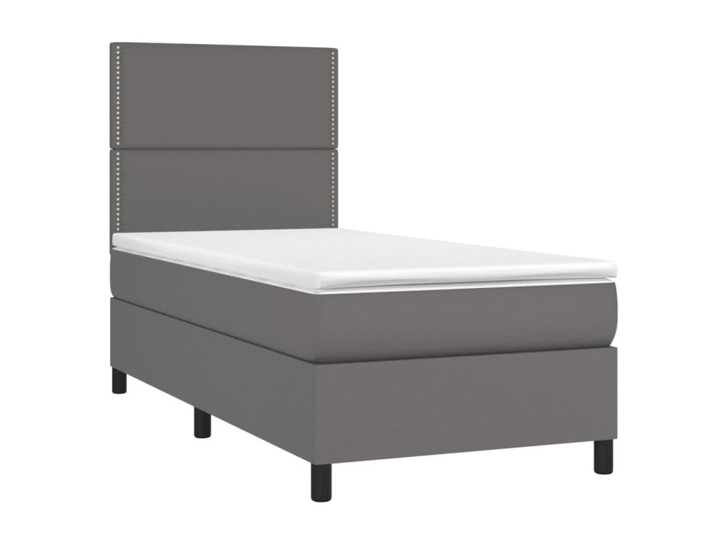Dormeva bed base with mattress and LED light, Grey, 90x200 cm, DMEX31543