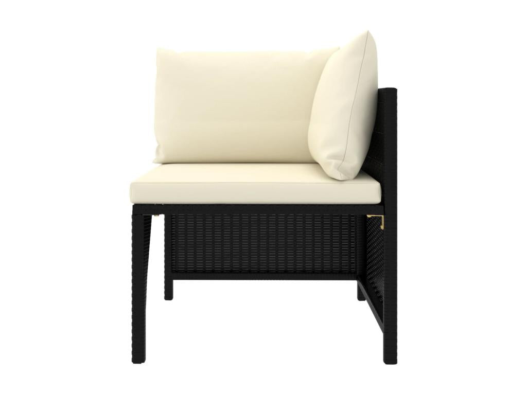 12-piece garden furniture set with cushions, black wicker resin, AQGY81805