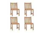 4-piece garden chairs with cushions, solid teak wood, MILM21091
