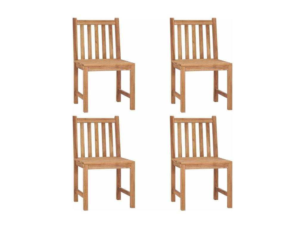 4-piece garden chairs with cushions, solid teak wood, MILM21091