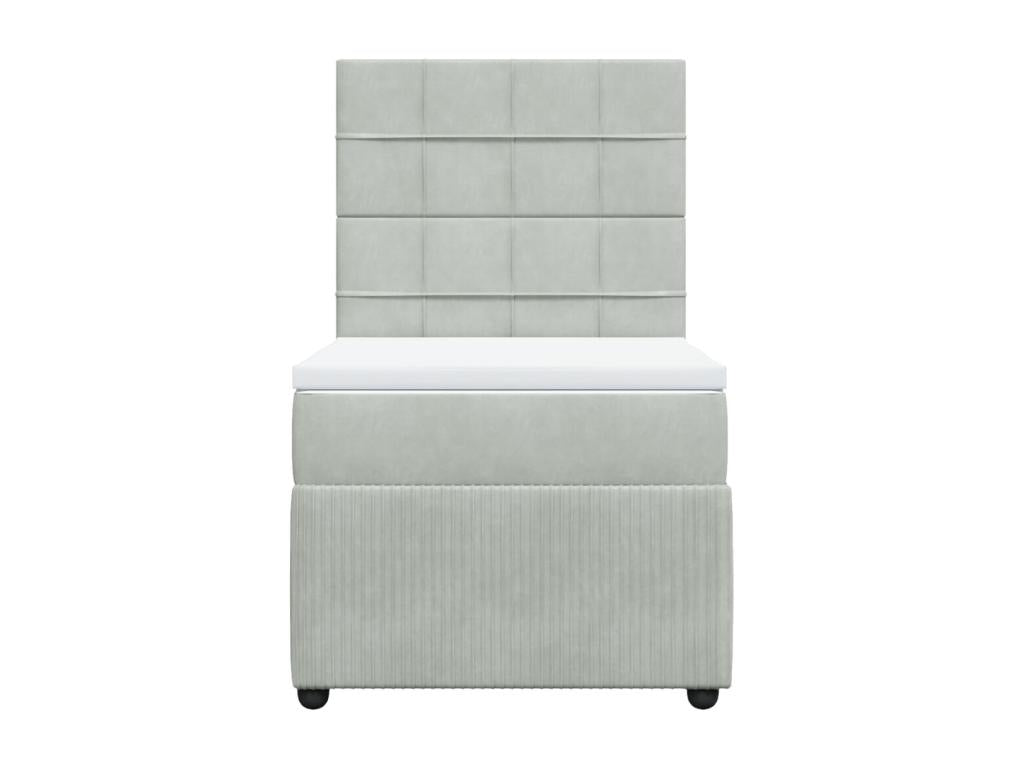Dormeva bed base and mattress, light grey, 100x200cm, velvet, AILW87749