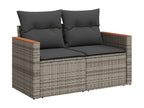 7-piece garden furniture set with cushions, grey woven resin CKVF03087