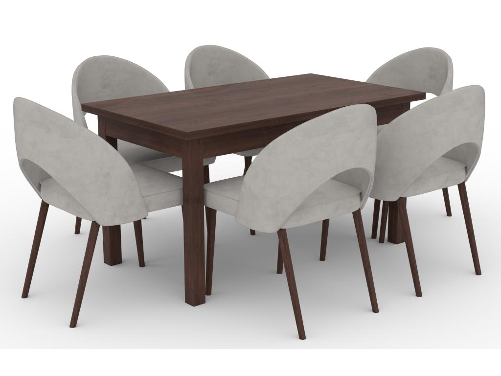 Modern chair in dark walnut wood and choice of fabric Dormeva 27127 CMYW05607