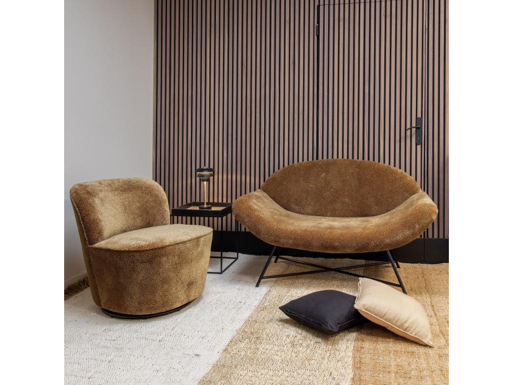 Dormeva - Swivel Armchair in Smooth Leopard Velvet, 61x70x73cm, Cosy GCBE54343
