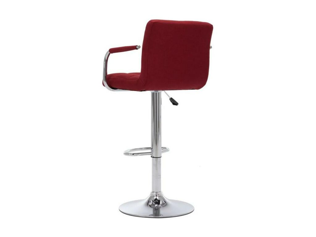 Dormeva GSOZ65978 Burgundy fabric bar stool with chrome metal base