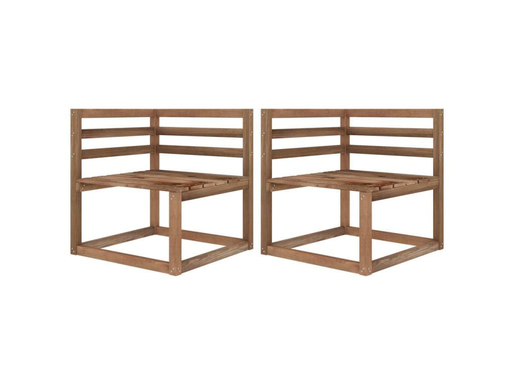 2-seater garden pallet sofa and burgundy cushions, Pinewood EVAT96547