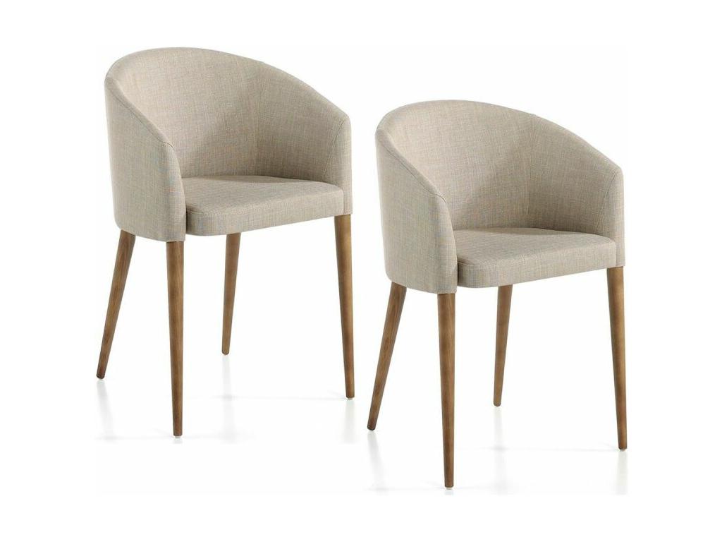 Fabric chair with walnut wood legs 4007 Dormeva RKXS38224