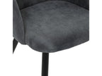 Dining chair in pebble grey corduroy with black metal legs ZCAS24030