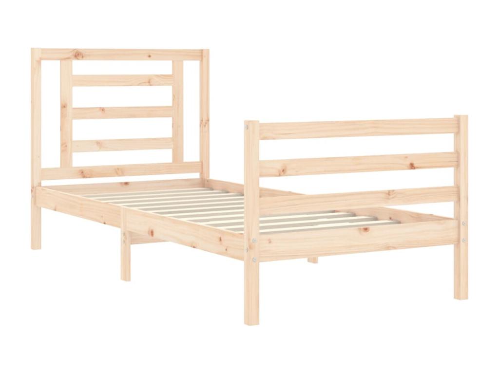 Bed frame with headboard 90x200 cm solid wood XECW78234