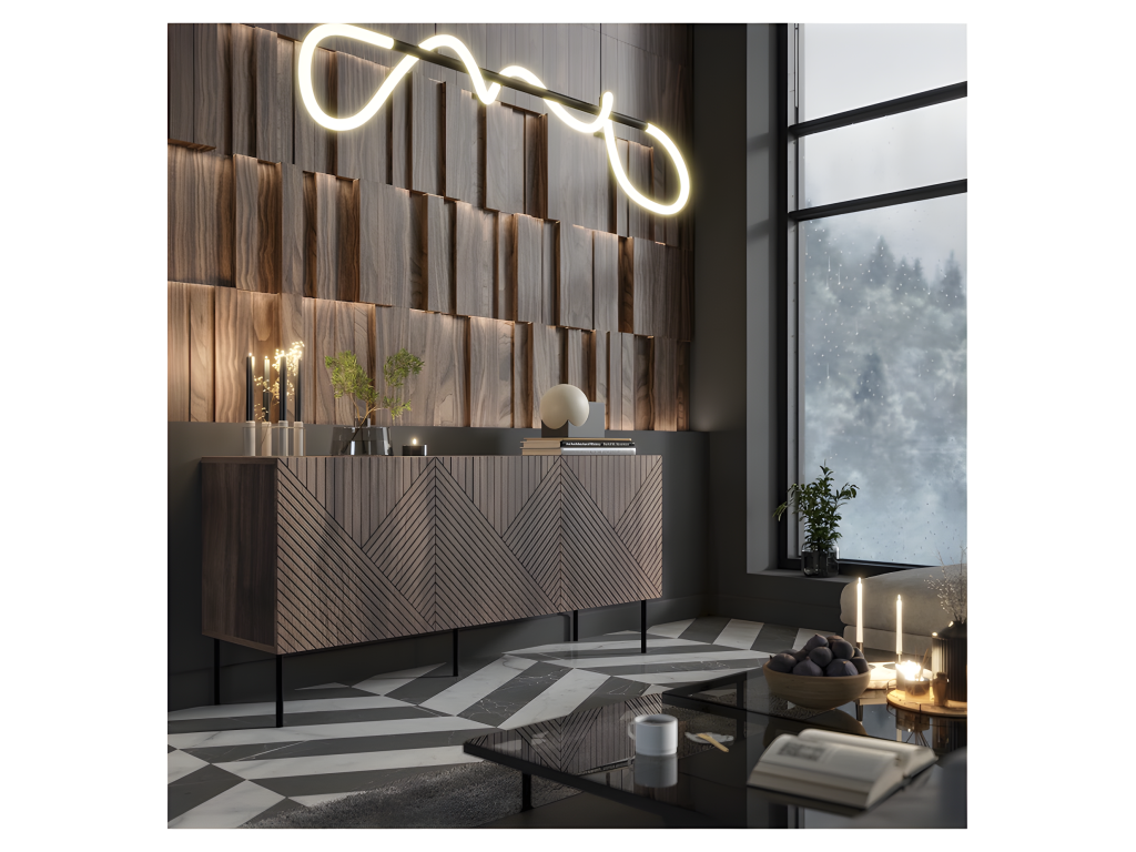 Dormeva 3-Door Universal Storage Chest, Matte Black, 150x70x42cm, on Legs, IYIS99304