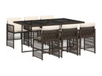 7-piece brown rattan garden dining set with cushions NDLN57710