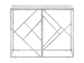 Silver console table in stainless steel and tempered glass ONPA96145