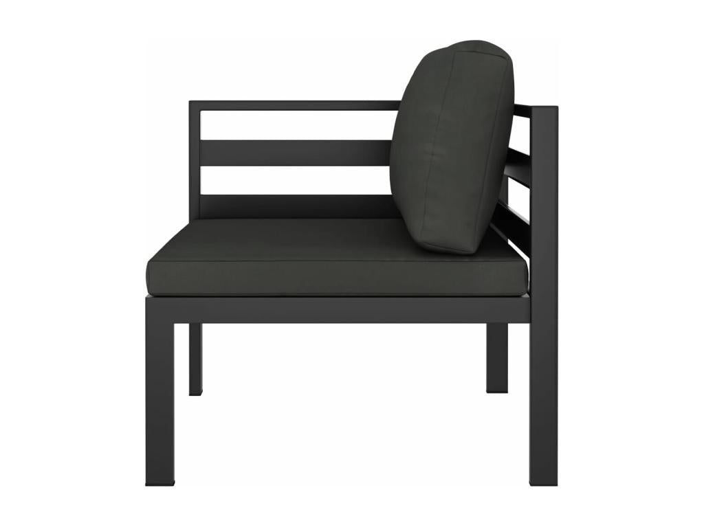 5-piece garden furniture set with cushions, aluminum, anthracite, UYTQ10385