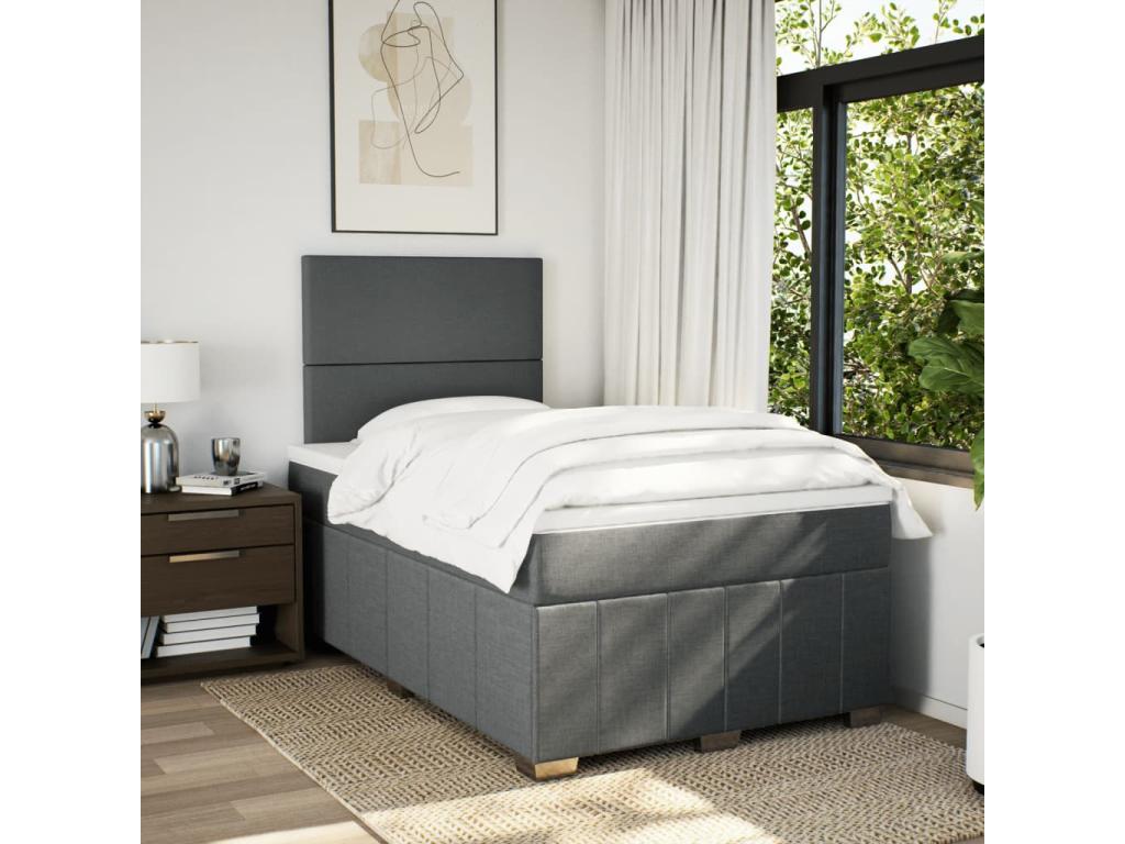Dormeva bed base with dark grey mattress 120x190cm fabric MLEA55677