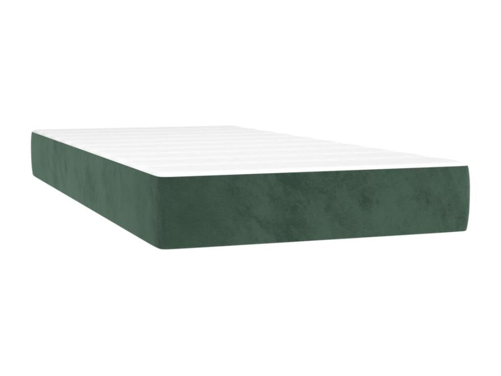 Upholstered bed base with mattress, dark green, 100x200 cm, XAYG29983