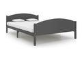 Bed frame without mattress, dark grey solid pine, 160x200 cm QNFH18778
