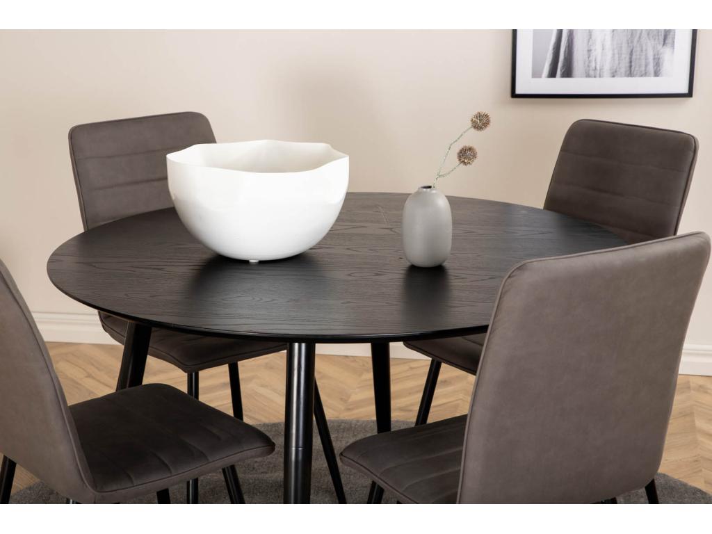 Dormeva 115BLBL black table and 4 Dormeva Lyx grey chairs. CSNV66285