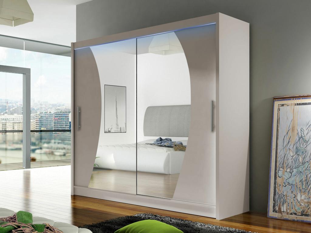 Armoire Dormeva 115 Cachemire 215x180x58cm Portes d'armoire Glissement RFTU19245