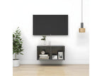 Wall-mounted TV unit, glossy grey, 37x37x72 cm, engineered wood, TYHJ27400