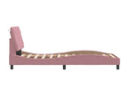 Bed frame with headboard, pink, 90x200 cm, velvet, JWAS95810