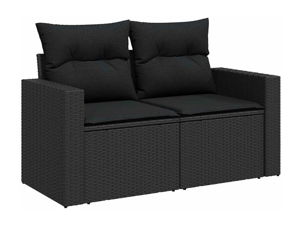 7-piece garden furniture set with cushions, Zensova woven resin GWKU25679