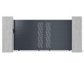 Dormeva ZUPK13981 semi-solid aluminum sliding gate with pattern, L374 x H180 cm, anthracite