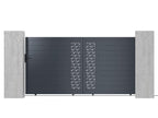 Dormeva ZUPK13981 semi-solid aluminum sliding gate with pattern, L374 x H180 cm, anthracite