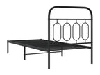 Metal bed frame without mattress with black headboard 90x200 cm LFNV13524
