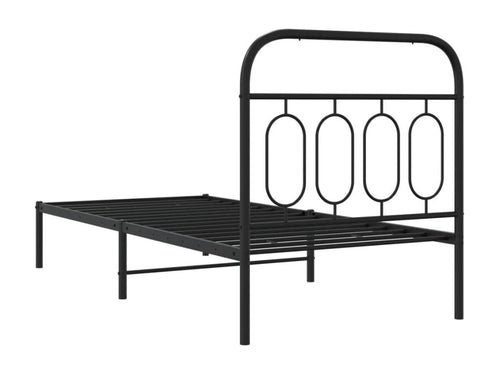 Metal bed frame without mattress with black headboard 90x200 cm LFNV13524