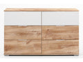 6-drawer chest of drawers in oak beam/white particleboard - Dimensions 130x83x41cm VKVX46228