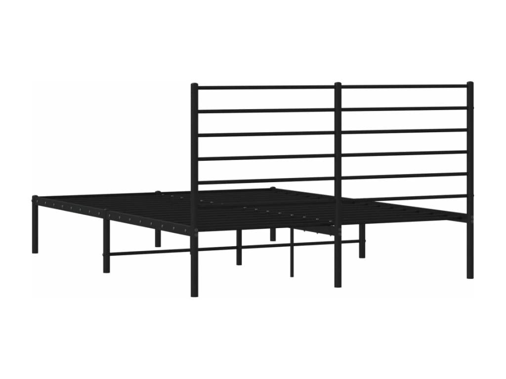 Metal bed frame with black headboard 140x190 cm NVZE45771