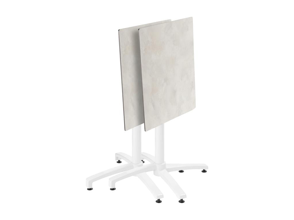 Table set, 70 cm, light grey, and 4 white metal chairs IRWR95634