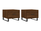 Coffee tables, 2 pcs, brown oak, 50x50x40, engineered wood, TQSI85007