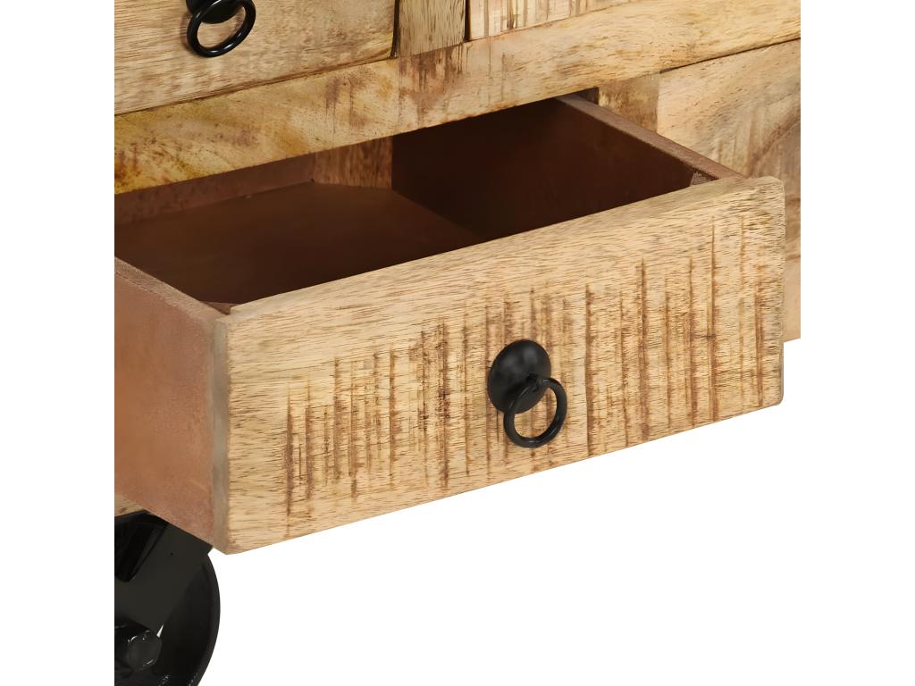 Coffee table in raw mango wood, 70x70x40 cm, JIAM84003