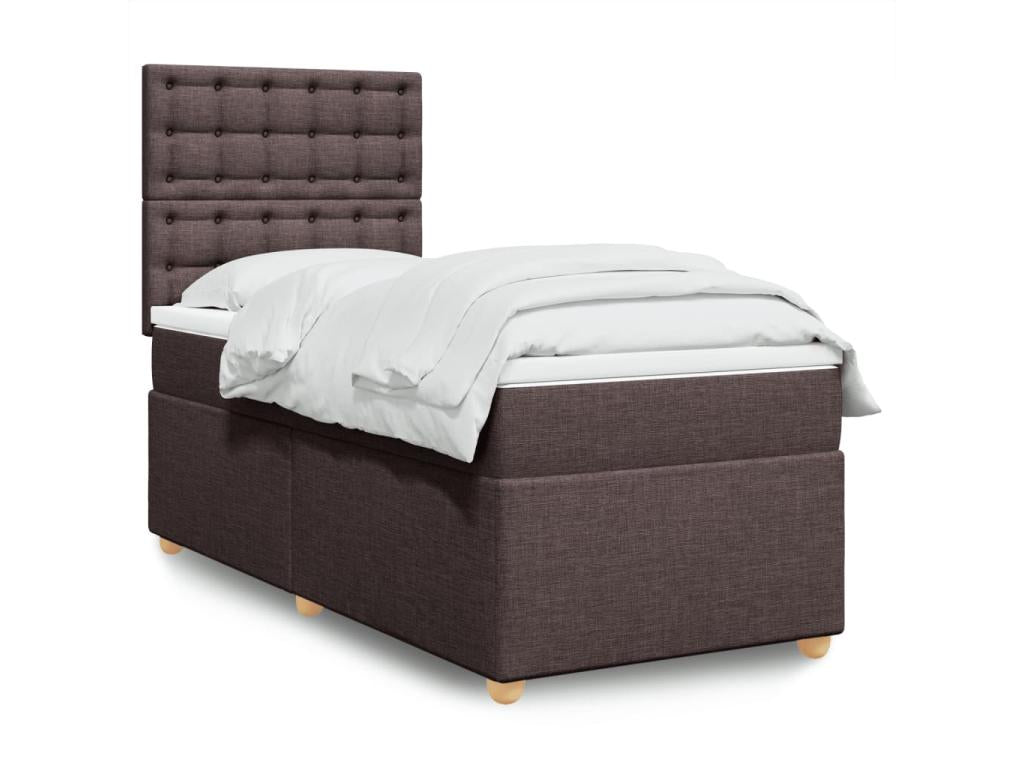 Dormeva bed base with mattress, dark brown, 100x200 cm QVUX57133