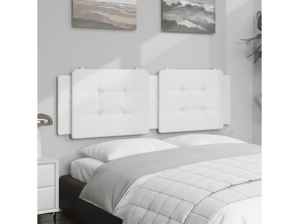 White faux leather headboard cushion 160cm YUIR85775