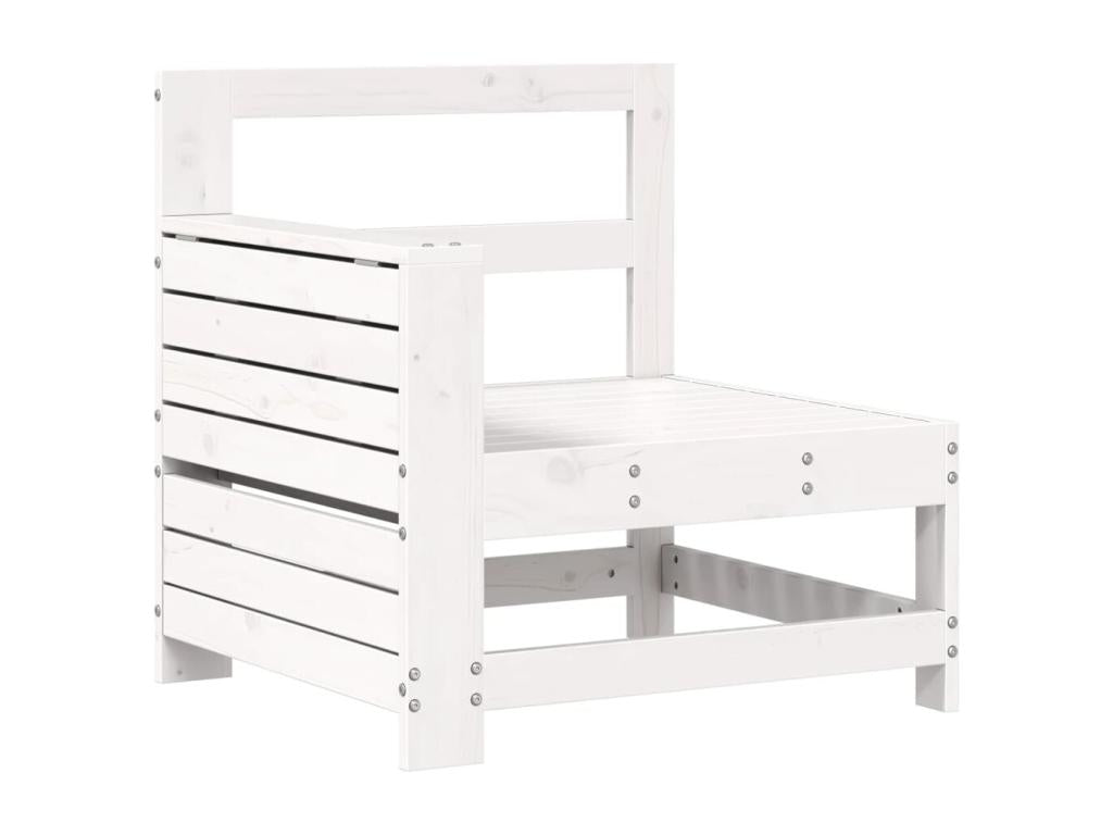 8-piece garden furniture set, white, solid pine wood DNIB00544