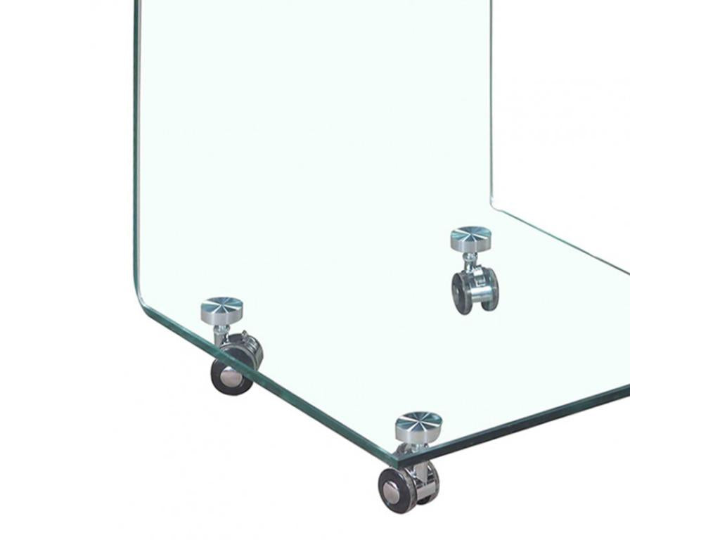 Square side table H- 62 cm in tempered glass with 4 Dormeva - ICE TUZN70918